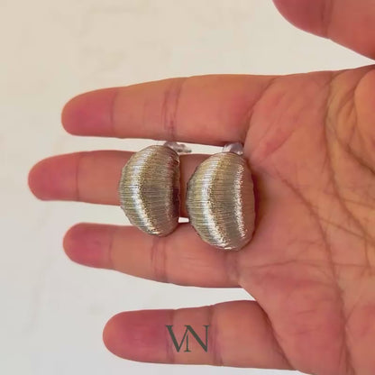 Textured Silver Sculptural Studs