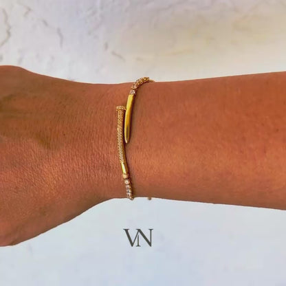 Crystal Pavé Nail Cuff Bracelet
